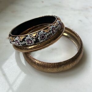Vintage copper bangle set